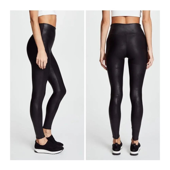 Spanx Faux Leather High Rise Women's Leggings XS in Black - Picture 2 of 9